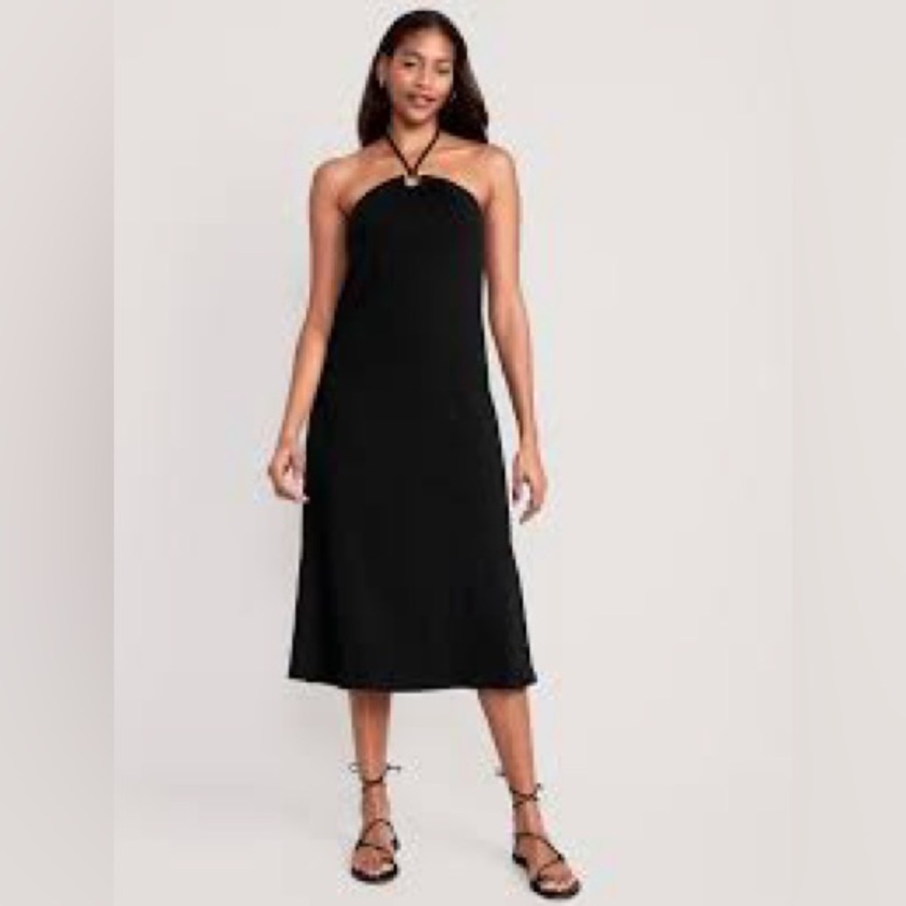 Old Navy black halter dress